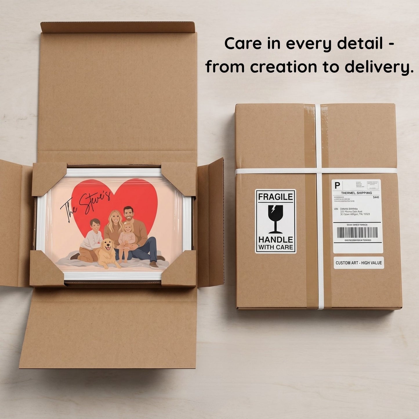Custom Illustrated Portrait – Personalized Framed Print