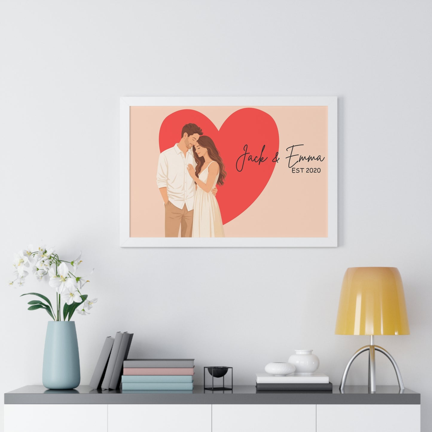 Custom Illustrated Portrait – Personalized Framed Print