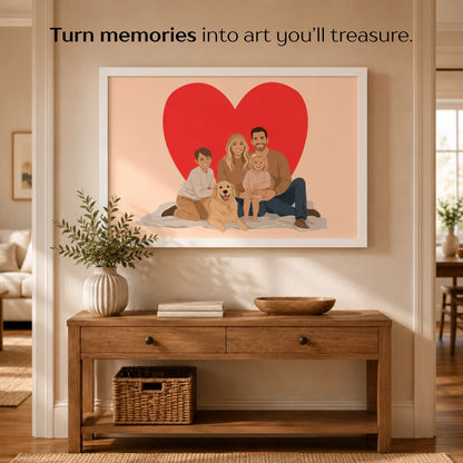 Custom Illustrated Portrait – Personalized Framed Print