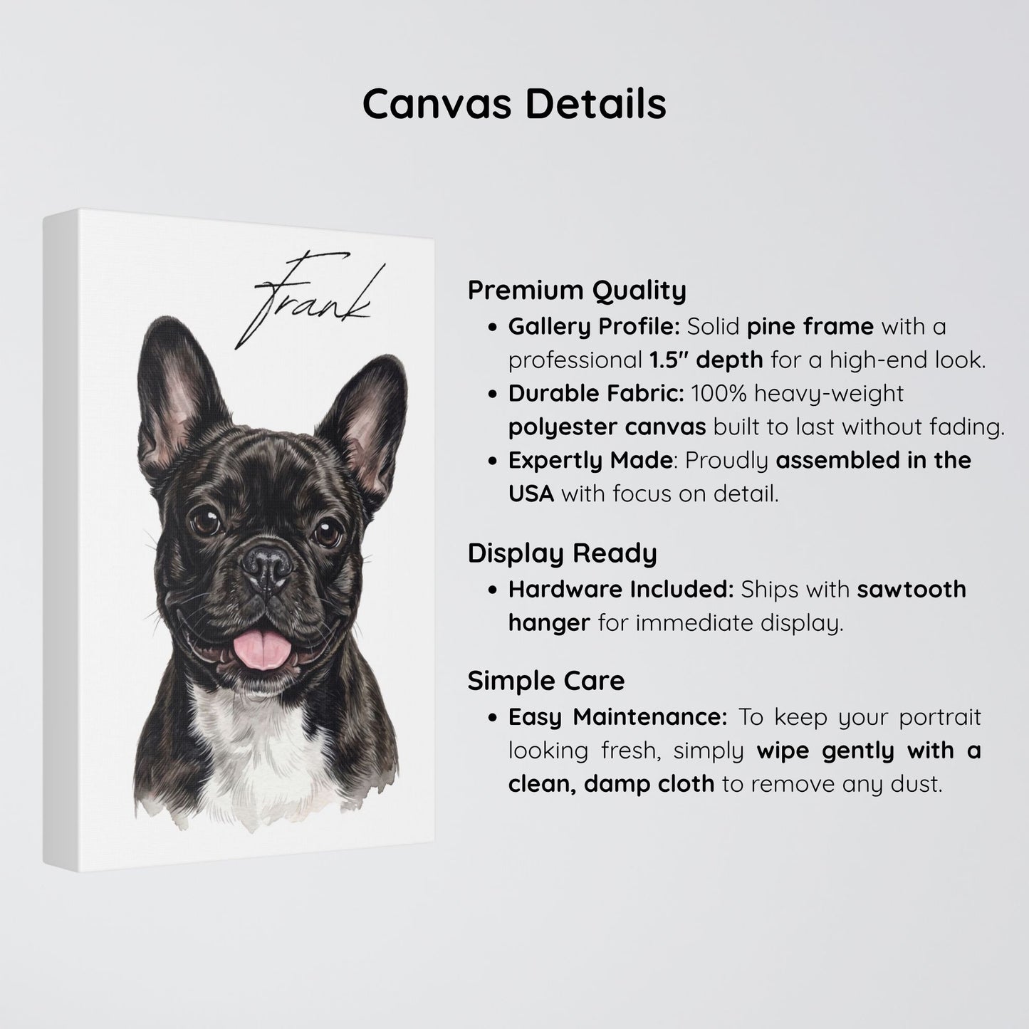 Watercolor Pet Portrait Canvas