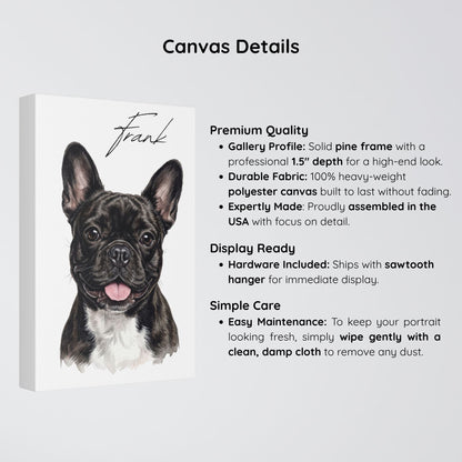 Watercolor Pet Portrait Canvas