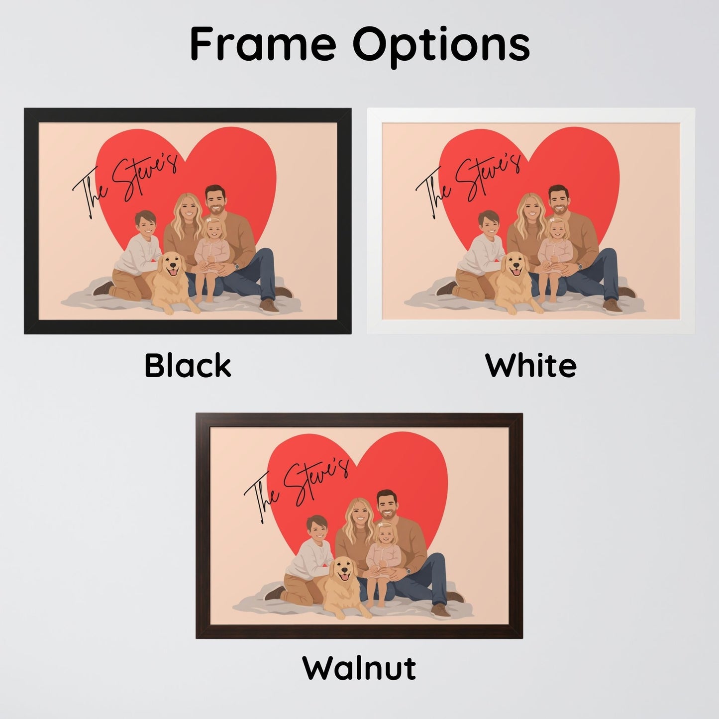 Custom Illustrated Portrait – Personalized Framed Print