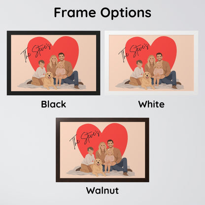 Custom Illustrated Portrait – Personalized Framed Print