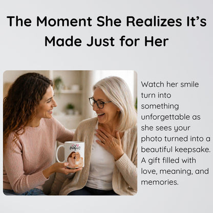 Personalized Mother's Day Mug – Custom Illustrated Photo Gift