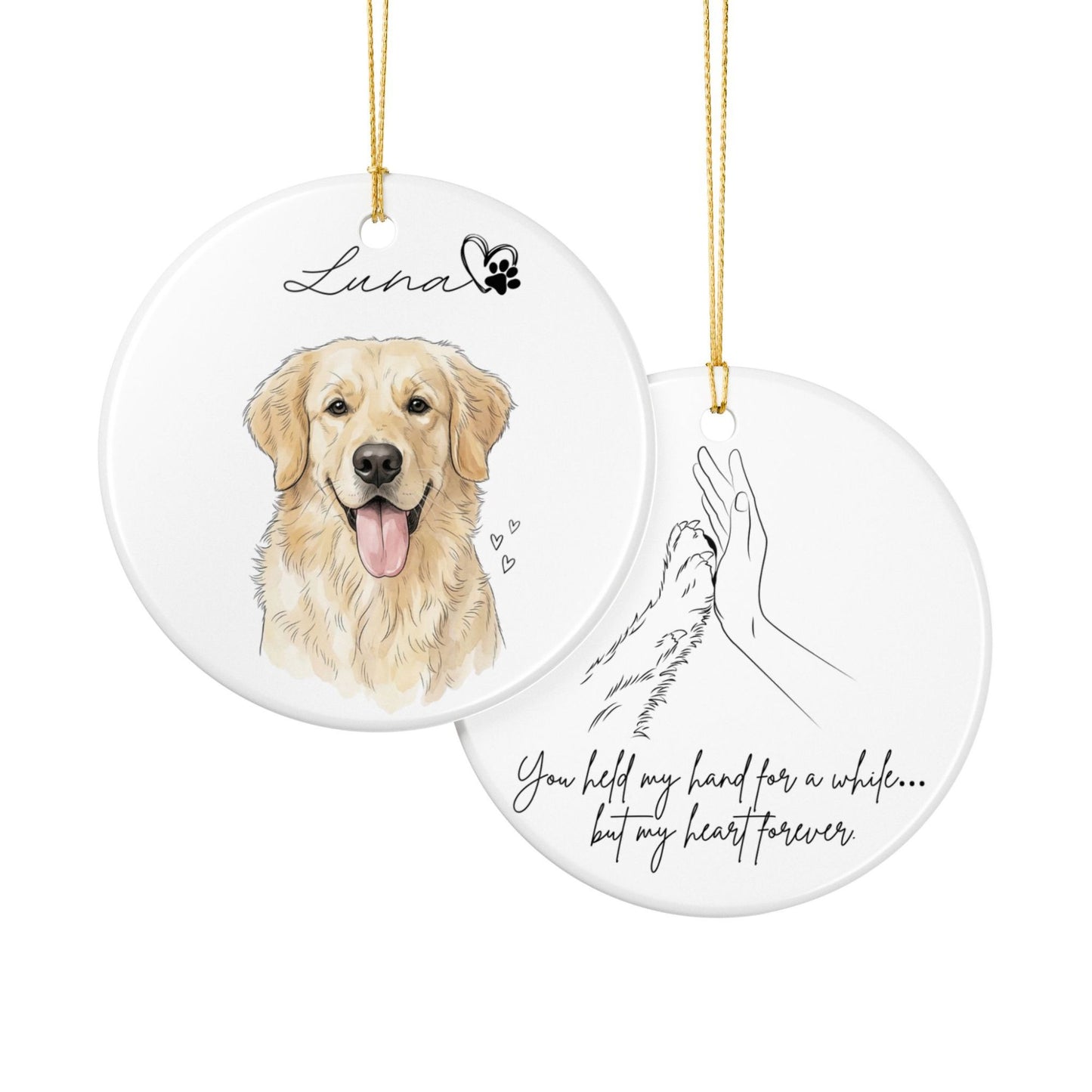 Custom Pet Ornament – Personalized Dog & Cat Ceramic Keepsake
