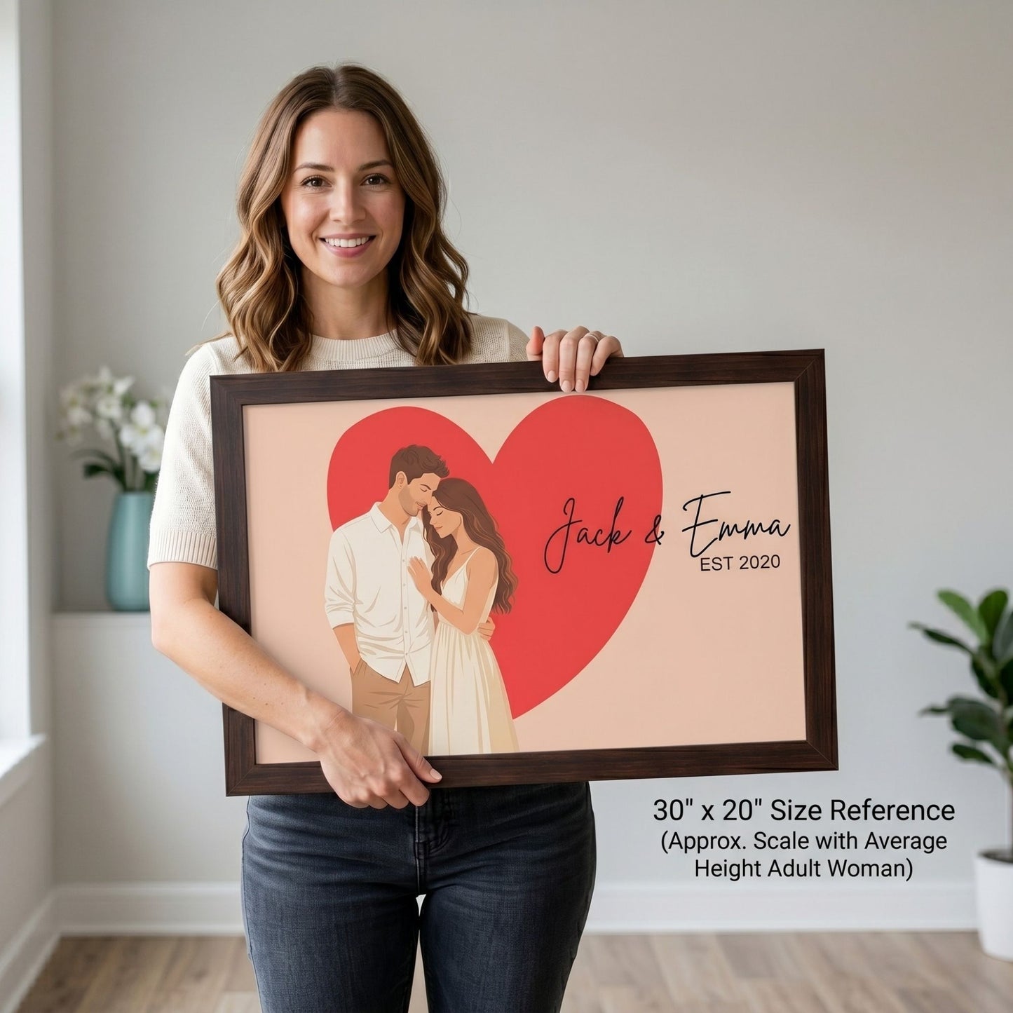 Custom Illustrated Portrait – Personalized Framed Print