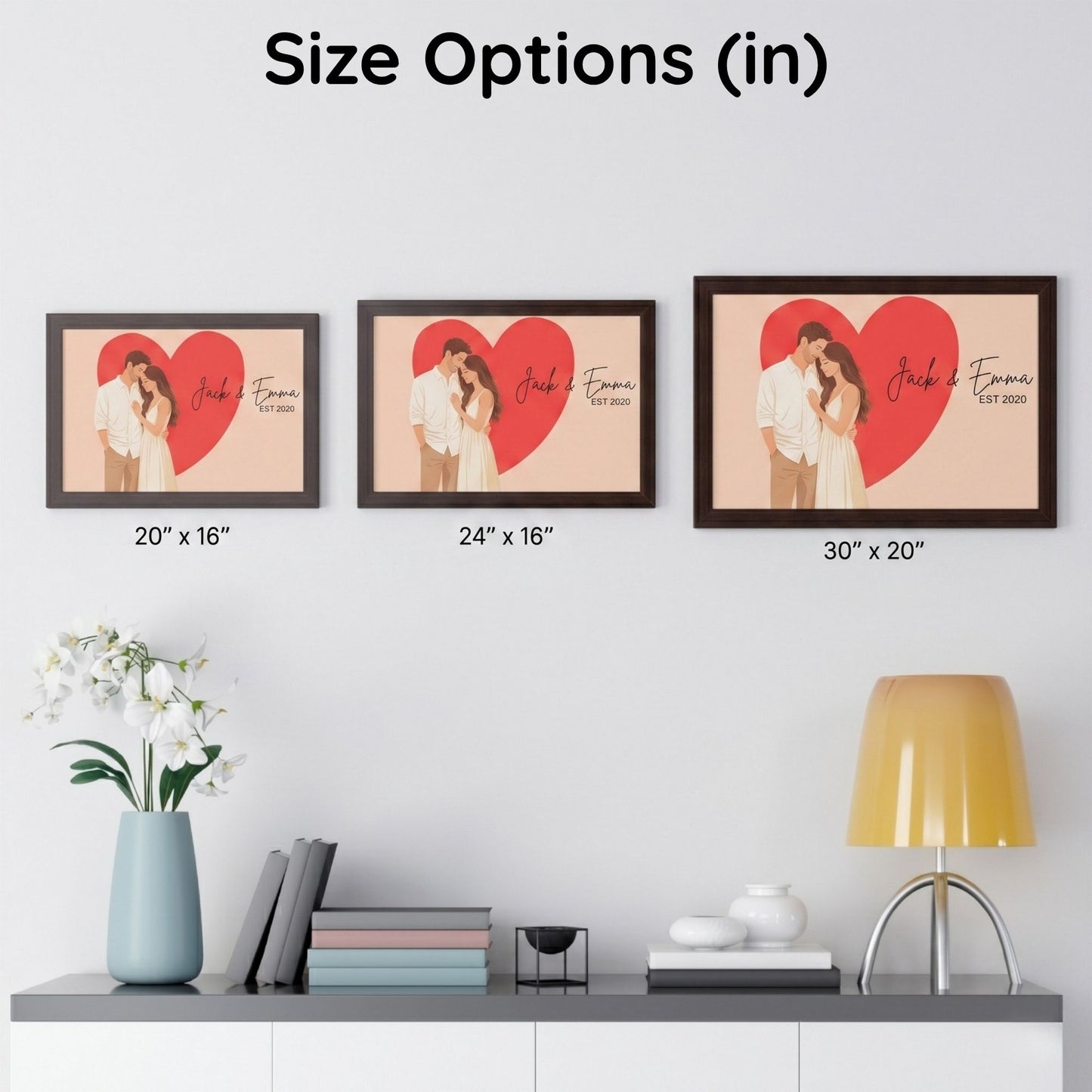 Custom Illustrated Portrait – Personalized Framed Print